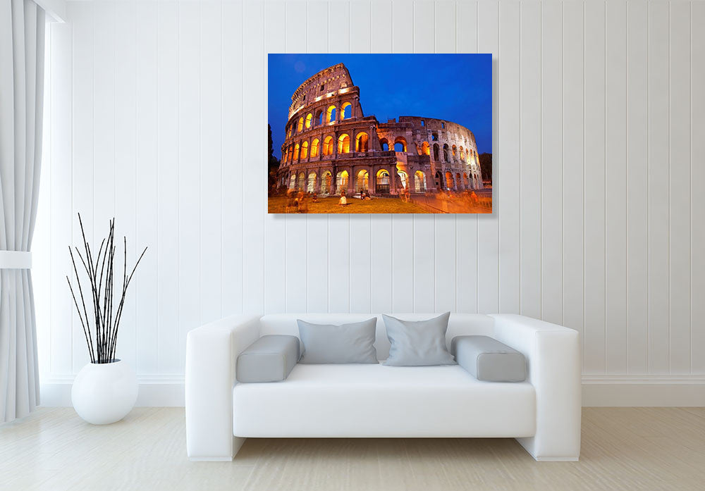 Rome Colosseum at Night Wall Art Print on the wall