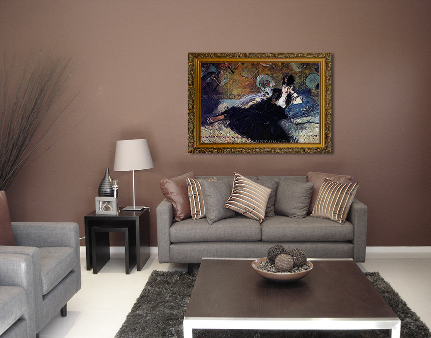 Woman with Fans on the wall