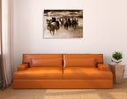 Running Horses Wall Art Print on the wall