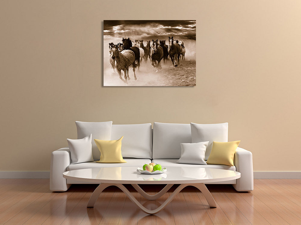 Running Horses Wall Art Print on the wall