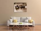 Running Horses Wall Art Print on the wall