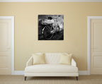 Rusty Bicycle Wall Art Print on the wall