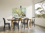 Sunlit Canopy Overhead landscape canvas print on the wall of a dining room
