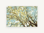 Sunlit Canopy Overhead, sunlit tree canopy abstract painting style, landscape canvas wall art print, front view