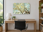 Sunlit Canopy Overhead landscape canvas print on the wall of a study