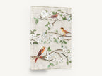 Postmark Blossom Songbirds, birds on blossom branches vintage postcard, floral canvas wall art print ready to hang