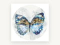 Indigo Moon Butterfly, floral canvas wall art print, front view