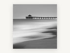 Silent Pier Haze, coastal canvas wall art print, front view
