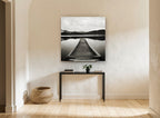 Snowcap Mirror Jetty landscape canvas print on the wall of a hallway