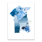 Cerulean Assemblage III Wall Art Print