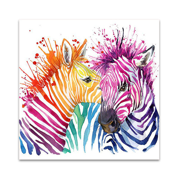 Colorful Zebra Wall Art Print