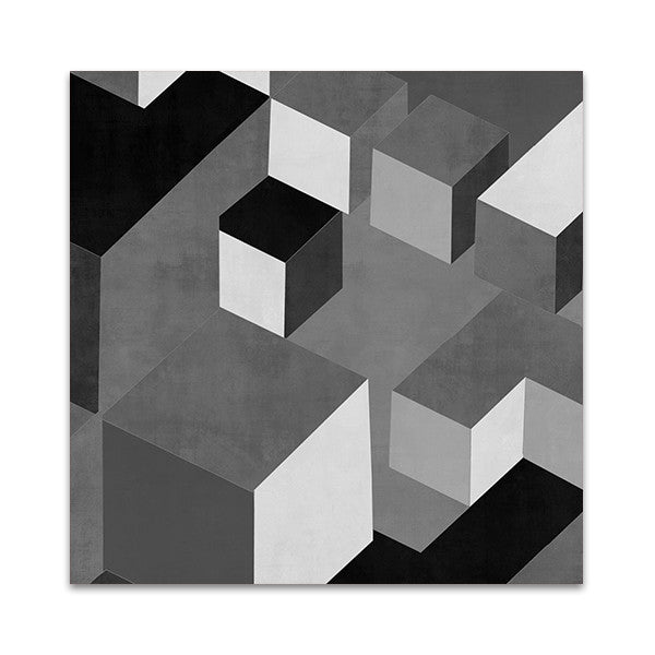 Cubic in Grey I Wall Art Print