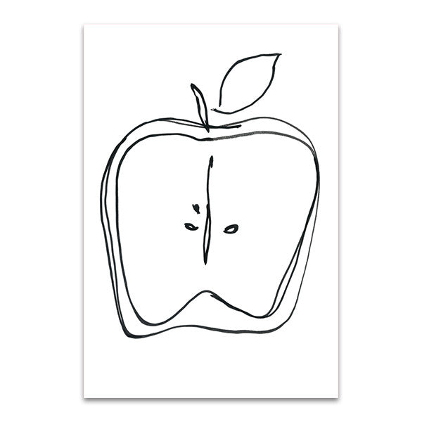 Fruit Contour Apple Wall Art Print
