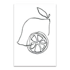 Fruit Contour Lemons Wall Art Print