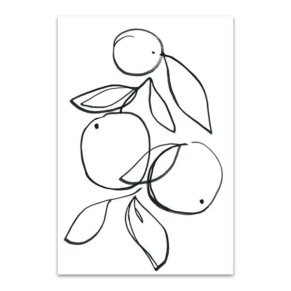 Fruit Contour Oranges Wall Art Print