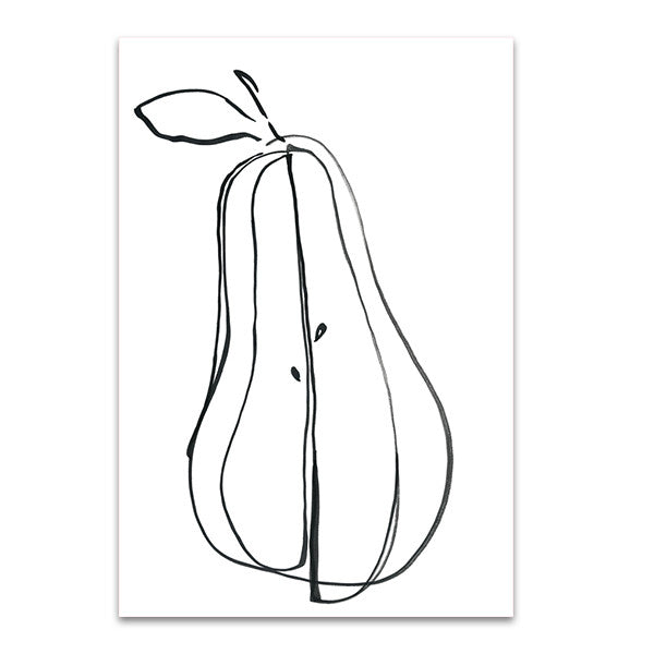 Fruit Contour Pear Wall Art Print