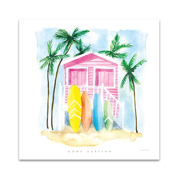 Gone Surfing Wall Art Print