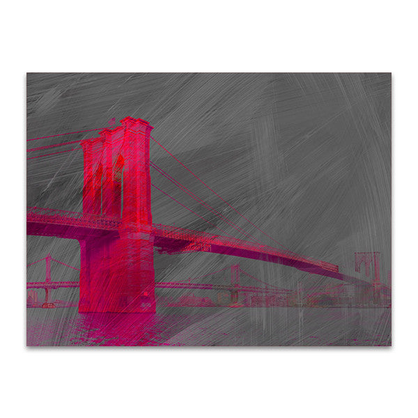 Pink Brooklyn Bridge Wall Art Print