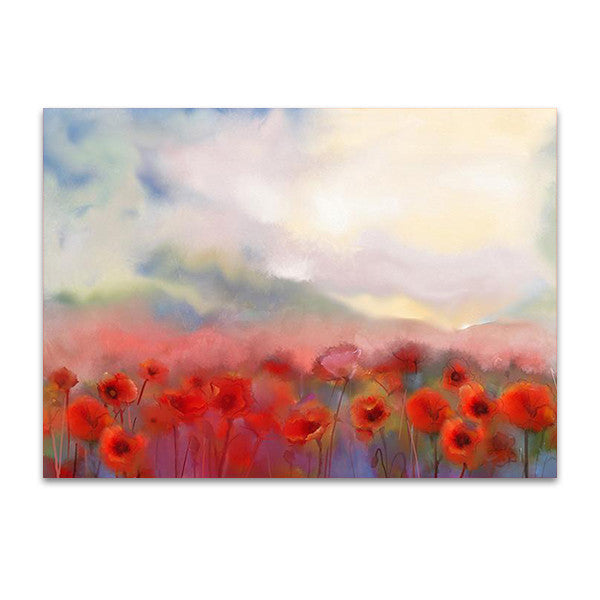Red Poppy Flowers Wall Art Print
