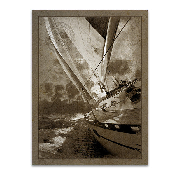 Sailing in Sepia A Wall Art Print