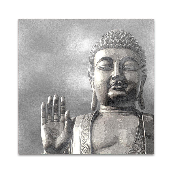 Silver Buddha Wall Art Print