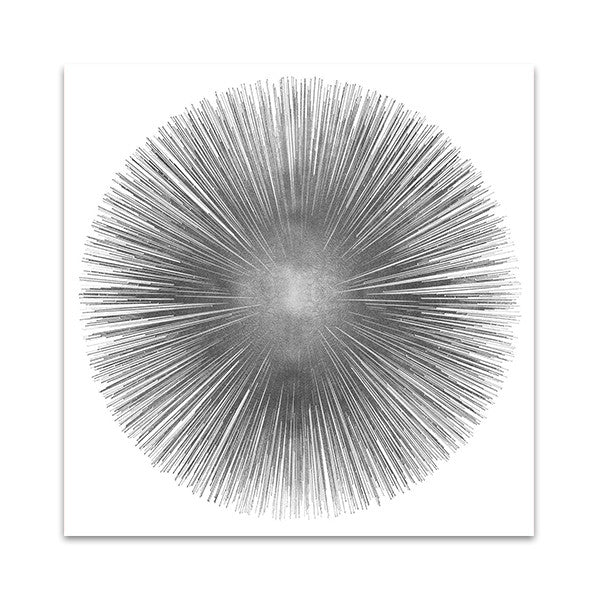 Silver Sunburst I Wall Art Print
