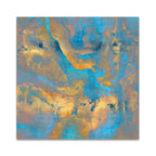 Stone with Turquoise and Gold Wall Art Print