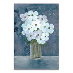 White Floral Blues I Wall Art Print