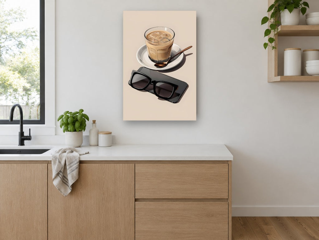 Iced Latte Break kitchen canvas print on the wall of a kitchen