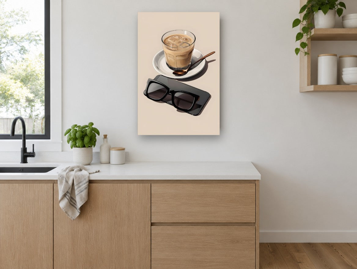 Iced Latte Break kitchen canvas print on the wall of a kitchen