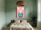 Easter Egg Baby Bunny kids canvas print on the wall of a bedroom