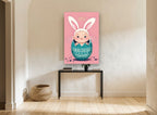 Easter Egg Baby Bunny kids canvas print on the wall of a hallway