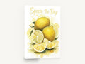 Squeeze the Day Lemons, lemons watercolour kitchen quote, kitchen canvas wall art print ready to hang