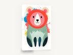 Splash Paint Bear, colourful bear nursery illustration, animal canvas wall art print ready to hang