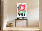 Splash Paint Bear animal canvas print on the wall of a hallway