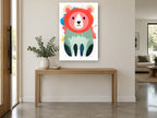 Splash Paint Bear animal canvas print on the wall of a entry hall