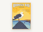Bodega Bay Gull, vintage canvas wall art print, front view