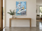 Transeuro Line Brussels vintage canvas print on the wall of a entry hall