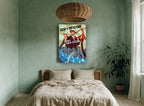 Ride 4 the Future vintage canvas print on the wall of a bedroom