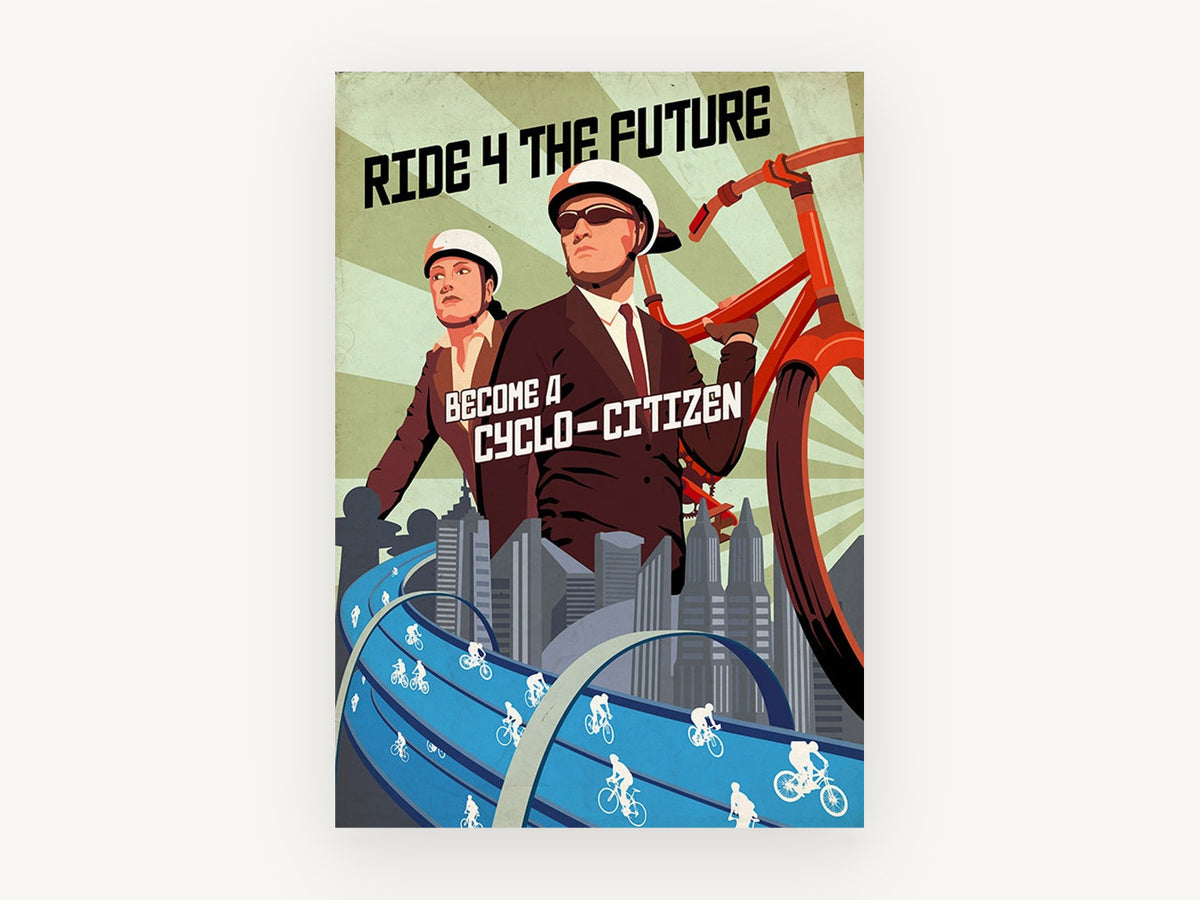 Ride 4 the Future, vintage canvas wall art print, front view