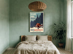 Neo Monaco Grand Prix vintage canvas print on the wall of a bedroom