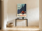 Neo Monaco Grand Prix vintage canvas print on the wall of a hallway