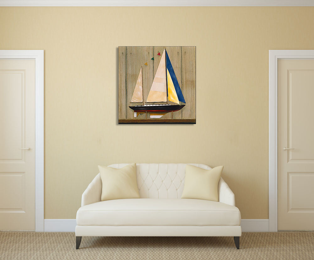 Sailboat II Wall Art Print on the wall