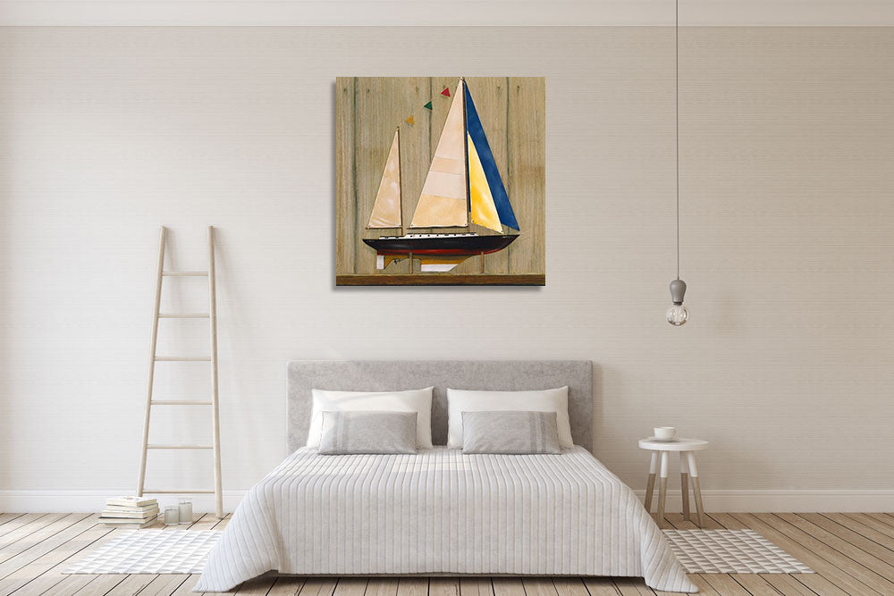 Sailboat II Wall Art Print on the wall