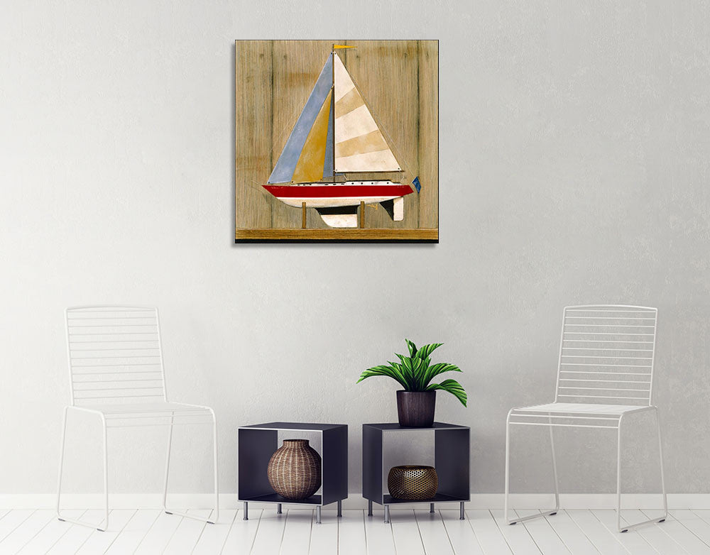 Sailboat I Wall Art Print on the wall