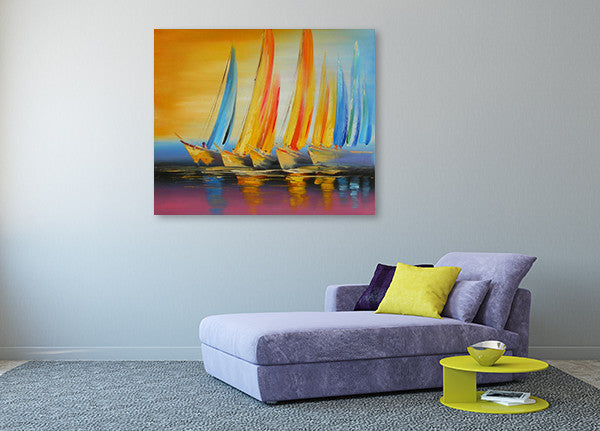 Sailboats on the wall