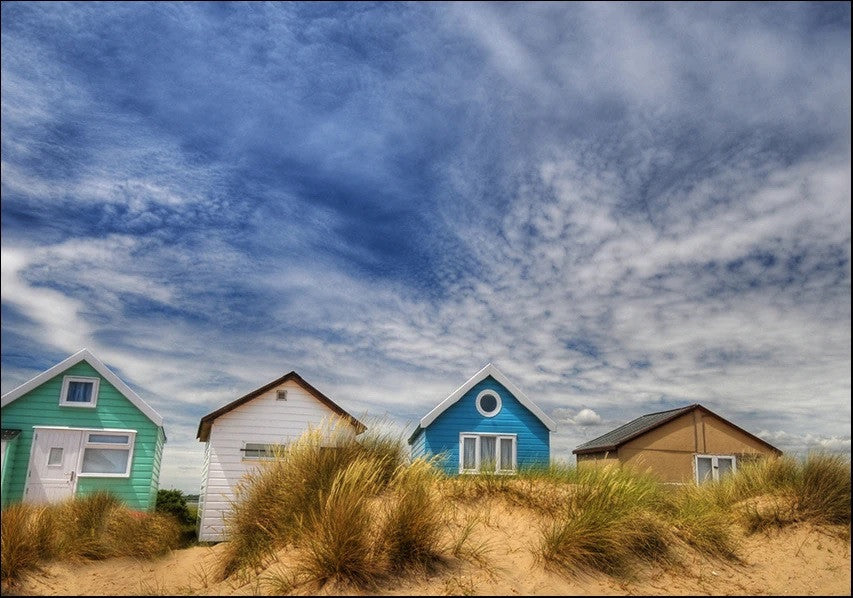 Sandy Beach Houses Wall Art Print
