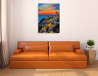Santorini Oia Village Wall Art Print on the wall