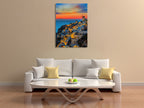 Santorini Oia Village Wall Art Print on the wall