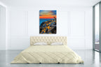 Santorini Oia Village Wall Art Print on the wall